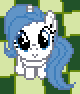 Size: 80x94 | Tagged: safe, artist:badumsquish, derpibooru exclusive, part of a set, oc, oc only, oc:theme, pony, unicorn, derpibooru, g4, april fools, april fools 2024, badumsquish's kitties, derpibooru ponified, derpibooru theme illusion, female, horn, illusion, looking at you, looking up, looking up at you, mare, meta, picture for breezies, pixel art, ponified, sitting, smiling, smiling at you, solo, tiny, unicorn oc