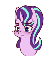 Size: 992x1082 | Tagged: safe, artist:chiefywiffy, starlight glimmer, pony, unicorn, g4, eye clipping through hair, eyebrows, eyebrows visible through hair, female, horn, simple background, solo, white background