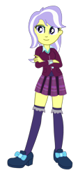 Size: 1250x2787 | Tagged: safe, artist:gmaplay, upper crust, equestria girls, g4, my little pony equestria girls: friendship games, clothes, crystal prep academy, crystal prep academy uniform, crystal prep shadowbolts, miniskirt, school uniform, simple background, skirt, socks, solo, thigh highs, thigh socks, transparent background