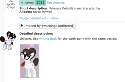 Size: 1132x746 | Tagged: safe, raven, pony, unicorn, g4, april fools, female, glasses, horn, mare, solo