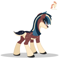 Size: 2325x2325 | Tagged: safe, artist:r4hucksake, oc, oc only, oc:starry night, deer, deer pony, hybrid, original species, pony, butt, coat markings, countershading, doe, female, fit, looking at you, looking back, looking back at you, plot, simple background, slender, socks (coat markings), solo, thin, transparent background