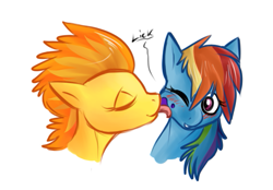 Size: 543x379 | Tagged: artist needed, source needed, useless source url, safe, rainbow dash, spitfire, g4, blushing, female, food, jam, lesbian, licking, ship:spitdash, shipping, simple background, tongue out, white background