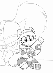 Size: 1923x2647 | Tagged: safe, artist:pabbley, pony, armor, butt, clothes, dock, female, gloves, gun, helmet, knee pads, shoes, shorts, simple background, sitting, soldier, soldier pony, tail, weapon, white background
