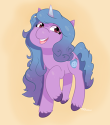 Size: 2154x2452 | Tagged: safe, artist:tkshoelace, izzy moonbow, pony, unicorn, g5, horn, raised leg, simple background, solo