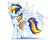 Size: 2337x1891 | Tagged: safe, artist:gale spark, oc, oc:bright banner, pegasus, pony, bag, chest fluff, eye clipping through hair, pegasus oc, pony oc, saddle bag, simple background, solo, white background