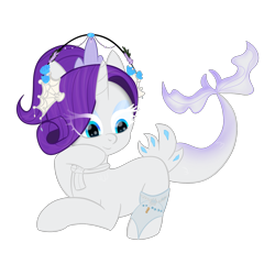 Size: 2048x2048 | Tagged: safe, artist:knife smile, rarity, original species, g4, accessory, blank flank, commission, simple background, solo, transparent background