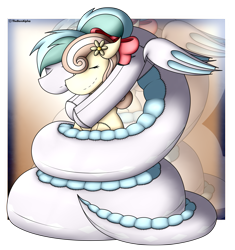 Size: 1697x1809 | Tagged: safe, artist:thebenalpha, oc, oc:biru, oc:dandelion "buttercup", lamia, original species, plush pony, snake, coiling, coils, plushie