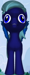 Size: 252x628 | Tagged: safe, oc, oc only, oc:midnight space, pegasus, 3d pony creator, front view, large wings, male, stallion, striped tail, tail, wings