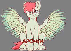 Size: 3500x2500 | Tagged: safe, artist:medkit, oc, oc only, pegasus, pony, beard, blue eyes, colored hooves, colored sketch, colored wings, colored wingtips, cyrillic, disgruntled, exploitable meme, eyebrows down, facial hair, feathered wings, glasses, male, meme, old art, pegasus oc, russian, short mane, short tail, simple background, sitting, sketch, solo, spread wings, stallion, tail, two toned mane, two toned tail, two toned wings, wings