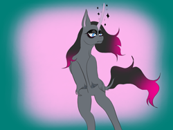 Size: 2048x1536 | Tagged: safe, artist:midnightmoon1986, oleander (tfh), classical unicorn, unicorn, them's fightin' herds, g4, bags under eyes, cloven hooves, community related, female, frown, horn, leonine tail, mare, solo, sparkles, tail, unshorn fetlocks