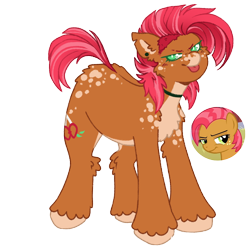 Size: 1000x1000 | Tagged: safe, artist:kazmuun, babs seed, earth pony, pony, g4, >:p, butt, butt focus, chest fluff, choker, coat markings, colored eyelashes, colored hooves, colored pinnae, dappled, ear fluff, ear piercing, earring, facial markings, female, filly, foal, green eyelashes, jewelry, leg fluff, pale belly, piercing, simple background, snip (coat marking), solo, standing, tongue out, torn ear, transparent background, unshorn fetlocks, wolf cut