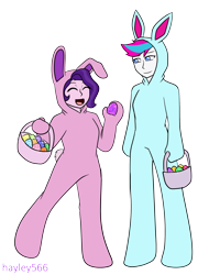 Size: 2153x2697 | Tagged: safe, artist:hayley566, pipp petals, zipp storm, human, equestria girls, g4, g5, adorapipp, adorazipp, animal costume, basket, bunny costume, clothes, commission, costume, cute, duo, duo female, easter, easter basket, easter bunny, easter egg, equestria girls-ified, eyes closed, female, g5 to equestria girls, g5 to g4, generation leap, high res, holiday, onesie, open mouth, open smile, pipp is short, royal sisters (g5), siblings, simple background, sisters, size difference, smiling, transparent background, zipp is tall