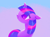 Size: 1012x748 | Tagged: safe, artist:shugrcube, twilight sparkle, pony, unicorn, g4, ears back, female, floppy ears, gradient background, smiling, solo, tail, unicorn twilight