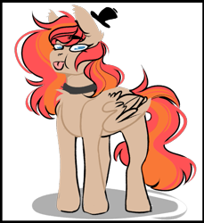 Size: 779x849 | Tagged: safe, artist:dejji_vuu, oc, oc only, pegasus, pony, female, mare, simple background, solo, tongue out, transparent background