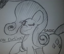 Size: 2790x2378 | Tagged: safe, artist:gagiclunk, rarity, g4, doodle, solo, traditional art