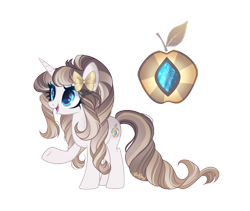 Size: 1920x1618 | Tagged: safe, artist:afterglory, oc, oc only, pony, unicorn, adoptable, female, horn, magical lesbian spawn, mare, offspring, parent:applejack, parent:rarity, parents:rarijack, simple background, solo, transparent background