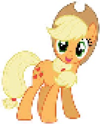 Size: 202x250 | Tagged: safe, applejack, g4, april fools 2024, cute, jackabetes, looking at you, pixelated, simple background, solo, white background