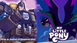 Size: 1280x720 | Tagged: safe, edit, edited screencap, screencap, allura, cybertronian, robot, crystal ball (episode), g5, my little pony: tell your tale, beast wars, cryotek, decepticon, logo, my little pony logo, predacon, transformers, youtube thumbnail