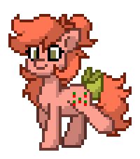 Size: 200x228 | Tagged: safe, cherries jubilee, earth pony, pony, pony town, g1, g4, animated, bow, female, g1 to g4, generation leap, gif, pixel art, simple background, smiling, solo, tail, tail bow, transparent background, trotting, walking