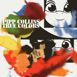 Size: 2000x2000 | Tagged: safe, artist:grapefruit-face, pipp petals, pegasus, pony, g5, my little pony: tell your tale, abstract, don't dead open inside, looking at you, paint splatter, phil collins, ponified single cover, single cover, smiling