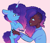 Size: 947x811 | Tagged: safe, artist:kreeeeeez, misty brightdawn, human, pony, unicorn, g5, clothes, cute, dark skin, female, floppy ears, freckles, heartwarming, holding a pony, horn, human ponidox, humanized, looking at each other, looking at someone, mare, mistybetes, rebirth misty, self paradox, self ponidox, smiling, smiling at each other, sweater, unshorn fetlocks