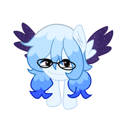 Size: 2048x2048 | Tagged: safe, artist:be_yourself, oc, oc only, oc:altersmay earth, pegasus, pony, colored wings, female, filly, foal, glasses, looking at you, meme, planet ponies, ponified, simple background, smiling, smiling at you, solo, white background, wings