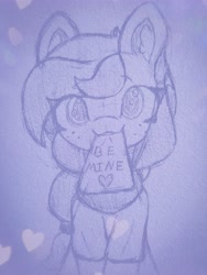 Size: 4032x5376 | Tagged: safe, artist:sodapop sprays, oc, oc:naomi horsely, earth pony, clothes, looking at you, love note, solo, star trek, star trek (tos), traditional art, uniform