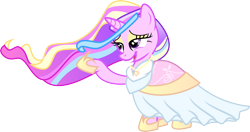 Size: 10424x5521 | Tagged: safe, artist:shootingstarsentry, oc, oc only, oc:crystal frost, pony, unicorn, absurd resolution, clothes, dress, female, horn, mare, simple background, solo, transparent background, vector