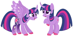 Size: 1280x636 | Tagged: safe, artist:monochrome-sunsets, twilight sparkle, alicorn, pony, g4, alternate design, cloven hooves, curved horn, horn, self paradox, self ponidox, simple background, transparent background, twilight sparkle (alicorn)