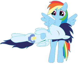 Size: 641x526 | Tagged: safe, artist:rulette, rainbow dash, soarin', pegasus, pony, g4, duo, female, male, mare, ship:soarindash, shipping, simple background, stallion, straight, transparent background