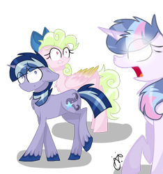 Size: 900x960 | Tagged: safe, artist:gallantserver, oc, oc only, oc:artemis (gallantserver), oc:key lime pie, pony, unicorn, glowing, glowing eyes, horn, offspring, parent:cheese sandwich, parent:pinkie pie, parents:cheesepie, simple background, transparent background, trio