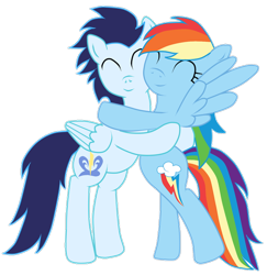 Size: 552x568 | Tagged: safe, artist:rulette, rainbow dash, soarin', pegasus, pony, g4, duo, female, male, mare, ship:soarindash, shipping, simple background, stallion, straight, transparent background