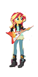 Size: 1080x2191 | Tagged: safe, edit, edited screencap, editor:stonekieran07, screencap, sunset shimmer, equestria girls, g4, my little pony equestria girls: friendship games, background removed, electric guitar, flying v, guitar, musical instrument, not a vector, simple background, solo, transparent background