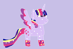 Size: 1848x1231 | Tagged: safe, artist:dianarp1990, twilight sparkle, alicorn, crystal pony, pony, g4, female, purple background, rainbow power, simple background, solo, twilight sparkle (alicorn)