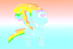 Size: 1095x730 | Tagged: safe, artist:dianarp1990, rainbow dash, crystal pony, pegasus, pony, g4, female, gradient background, rainbow power, solo