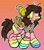 Size: 3336x3832 | Tagged: safe, artist:larvaecandy, oc, oc only, oc:batty mcbatterson, bat pony, pony, antennae, bat pony oc, big ears, big eyes, blush scribble, blushing, brown mane, brown tail, clothes, colored muzzle, colored pinnae, colored sclera, colored wings, ear tufts, eye clipping through hair, fangs, gradient background, green eyes, green sclera, long mane, long socks, long tail, looking at you, outline, partially open wings, patterned background, pink coat, ponysona, rainbow socks, sharp teeth, smiling, smiling at you, socks, solo, striped socks, tail, teeth, two toned wings, vein, veiny wings, wings