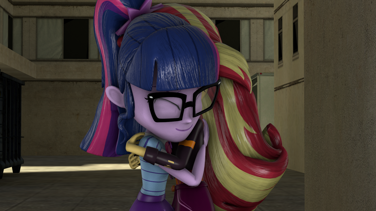 #3341143 - safe, artist:ontheedgeht, sci-twi, sunset shimmer, twilight ...