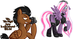 Size: 1280x696 | Tagged: artist needed, safe, oc, oc:northern lights, pegasus, blushing, camera, clothes, floppy ears, french maid, maid, male, pegasus oc, simple background, transparent background, voyeurism