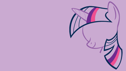 Size: 3200x1800 | Tagged: safe, artist:mrfugums, twilight sparkle, unicorn, g4, high res, horn, purple background, simple background, solo, vector, wallpaper