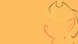 Size: 3200x1800 | Tagged: safe, artist:mrfugums, applejack, earth pony, g4, high res, orange background, simple background, solo, vector, wallpaper