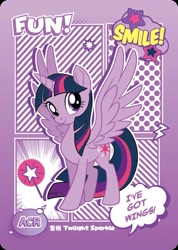 Size: 850x1191 | Tagged: safe, twilight sparkle, alicorn, pony, series:卡游友谊绘影, g4, official, card, chinese, comic style, design, female, halftone, kayou, mare, merchandise, text, twilight sparkle (alicorn)