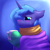 Size: 2000x2000 | Tagged: safe, artist:gosha305, princess luna, pony, g4, blanket, blue background, blushing, bust, cheek fluff, clothes, cute, female, hoof hold, horn, mare, mug, portrait, red nose, scarf, sick, socks, solo, tired