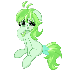 Size: 2048x2048 | Tagged: safe, artist:knife smile, oc, oc only, oc:fuyi, earth pony, pony, commission, crying, floppy ears, looking at you, no cutie marks yet, simple background, transparent background