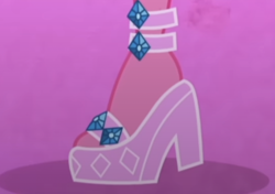 Size: 810x570 | Tagged: safe, screencap, rarity, equestria girls, g4, life is a runway, my little pony equestria girls: rainbow rocks, diamonds, high heels, pink background, shadow, shoes, simple background