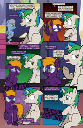 Size: 1920x2948 | Tagged: safe, artist:alexdti, oc, oc:purple creativity, oc:star logic, ghost, pegasus, pony, undead, unicorn, comic:quest for friendship retold, blushing, horn, scrunchy face