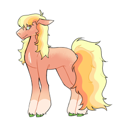 Size: 1800x1800 | Tagged: safe, artist:silagekiddz, oc, oc only, oc:nimble nectarine, earth pony, pony, earth pony oc, floppy ears, freckles, male, offspring, parent:big macintosh, parent:fluttershy, parents:fluttermac, simple background, solo, stallion, transparent background, unshorn fetlocks