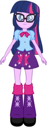 Size: 568x1534 | Tagged: safe, artist:qbert2kcat, edit, edited screencap, screencap, twilight sparkle, equestria girls, g4, background removed, boots, clothes, glasses, high heel boots, not sci-twi, shirt, shoes, simple background, skirt, solo, white background