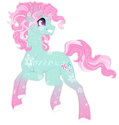 Size: 3618x3795 | Tagged: safe, artist:maxxacure, minty, earth pony, pony, g3, coat markings, concave belly, female, gradient legs, grin, mare, obtrusive watermark, redesign, simple background, slender, smiling, solo, thin, transparent background, turned head, watermark