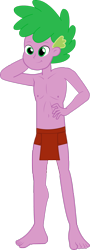 Size: 1024x2847 | Tagged: safe, artist:crazybrothersstyler2, edit, spike, human, equestria girls, g4, barefoot, belly button, clothes, feet, human spike, humanized, jungle boy, loincloth, male, male nipples, mowgli, nipples, nudity, outfit, partial nudity, simple background, smiling, solo, the jungle book, topless, transparent background