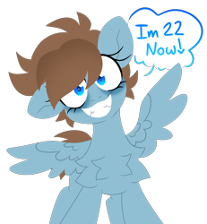Size: 5552x6000 | Tagged: safe, artist:crazysketch101, oc, oc only, pegasus, pony, bags under eyes, chest fluff, crazy eyes, cute, insanity, lineless, one ear down, simple background, smiling, transparent background